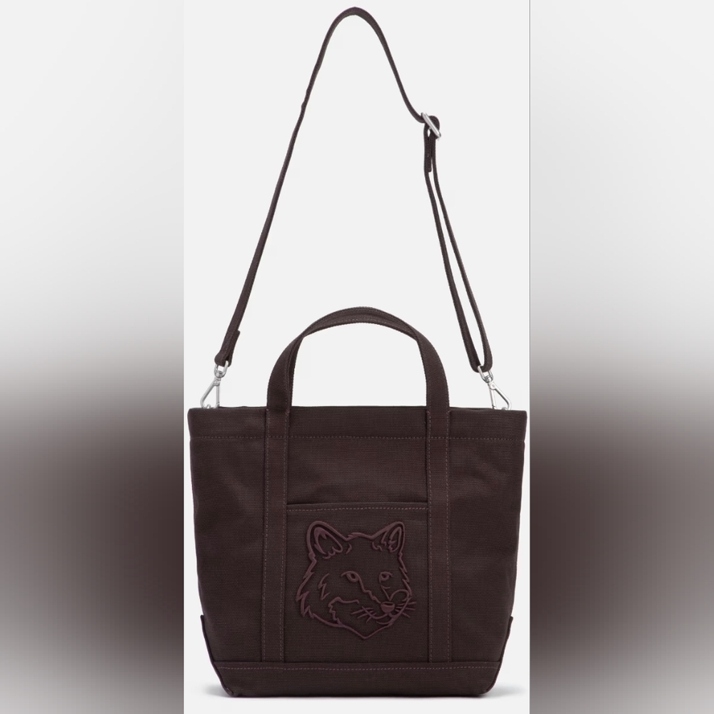 Maison Kitsuné Brown Fox Head Small Tote